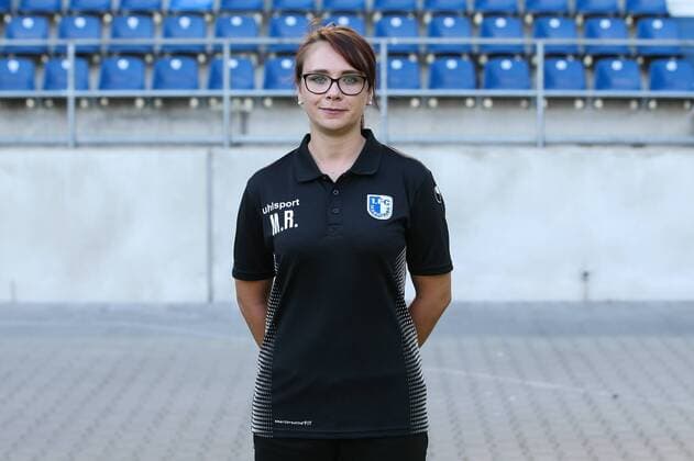 Physical Therapist Mandy Rosenschon 1 FC Magdeburg 2 BL PortraÌttermin 2018 2019 Official Photo Session 1 FC Magdeburg at the MDCC Arena in Magdeburg Portrait Portrait Germany Football Woman GER 23 07 2018