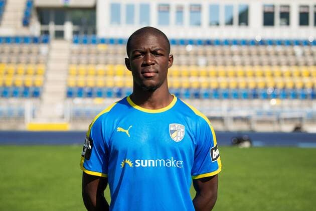 Fabien Tchenkoua FC Carl Zeiss Jena 3 League Portrait Date 2018 2019 Ernst Abbe Sportfeld Jena
