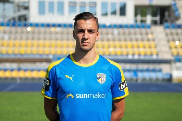 Justin Show FC Carl Zeiss Jena 3 League Portrait Date 2018 2019 Ernst Abbe sports field Jena