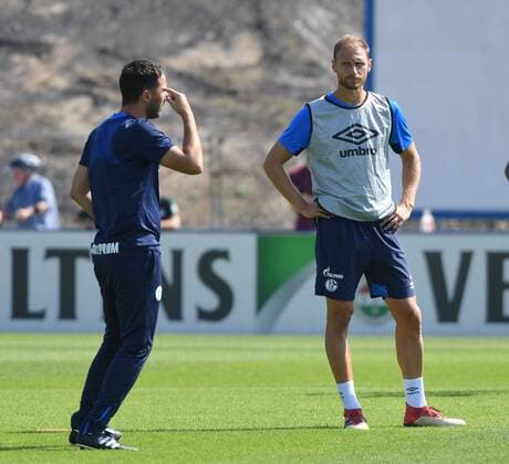 24 07 2018 Soccer GER 1 Bundesliga Season 2018 2019 Training FC Schalke 04 Coaches Domenico Tedesco FC Schalke 04 Benedikt Hoewedes Benedikt Höwedes Schalke 04 Team2