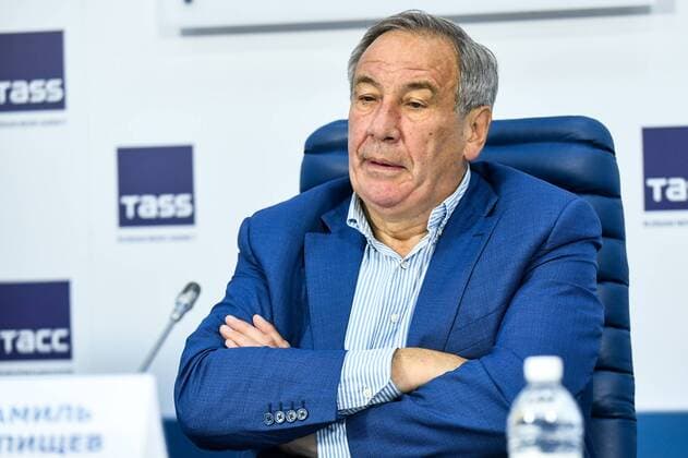MOSCOW, RUSISA - JULY 24, 2018: Russian Tennis Federation President Shamil Tarpishchev attends a press conference PK Pressekonferenz on the upcoming international summer tennis events in Moscow. Maxim Grigoryev TASS  TS08A88D