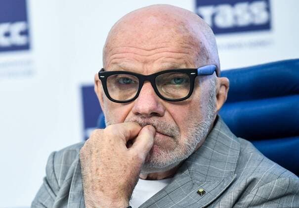 MOSCOW, RUSISA - JULY 24, 2018: Yakov Shatkhin, General Secretary and Vice President of the Russian Tennis Federation, looks on at a press conference PK Pressekonferenz on the upcoming international summer tennis events in Moscow. Maxim Grigoryev TASS  TS08A8A1