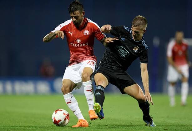 GNK Dinamo, Hapoel Beer-Sheva 24.07.2018., Stadium Maksimir, Zagreb - First match of the 2nd UEFA Champions League preliminary, GNK Dinamo - Hapoel Beer-Sheva. Hanan Maman, Dani Olmo.  IgorxKralj PIXSELL