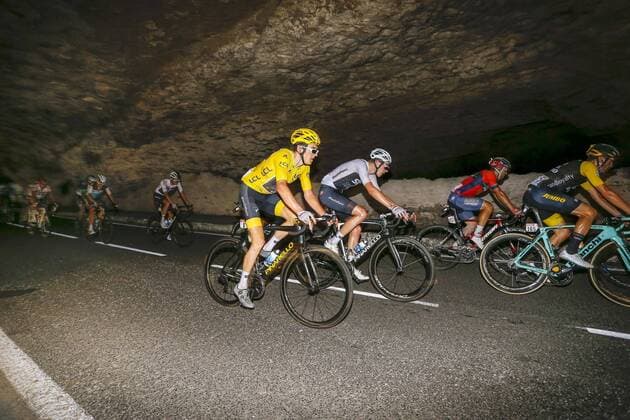 Sport-Bilder des Tages BAGNERES-DE-LUCHON, FRANCE - JULY 24 : THOMAS Geraint (GBR) of Team SKY during stage 16 of the 105th edition of the 2018 Tour de France cycling race, a stage of 218 kms between Carcassonne and Bagneres-De-Luchon on July 24, 2018 in Bagneres-De-Luchon, France, 24 07 18 CYCLISME : Tour de France - Etape 16 - Carcassonne Bagneres De Luchon - 24 07 2018 PhotoNews Panoramic 