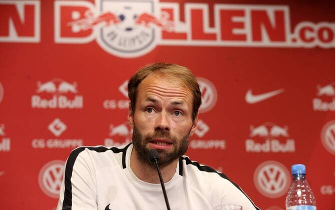 RB Leipzig PK Euro League qualifiers Leipzig 25 07 2018 Red Bull Arena Soccer qualifier for the UEFA Europa League PK on the eve of the match RB Leipzig vs. BK Hacken SWE im Bild Andreas Alm BK Hacken Headcoach