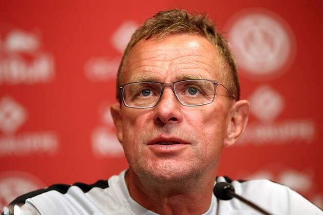 RB Leipzig PK Euro League Qualifiers Leipzig 25 07 2018 Red Bull Arena Soccer qualifier for the UEFA Europa League PK on the eve of the match RB Leipzig vs BK Hacken SWE Picture Ralf Rangnick RB Leipzig Head coach and sports director