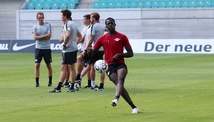 RB Leipzig Training Euro League Qualifiers Leipzig 25 07 2018 Red Bull Arena Soccer Qualifiers for the UEFA Europa League Training on the eve of the match RB Leipzig vs. BK Häcken SWE Pictured Ibrahima KonatŽ Konate 6 RB Leipzig