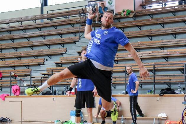 Max Darj 5 Bergischer HC at the throw Training camp Bergischer HC Day 2 Handball 1 Bundesliga 26 07 18 Köflach Austria Sporthalle Köflach Copyright: xdnet_thex