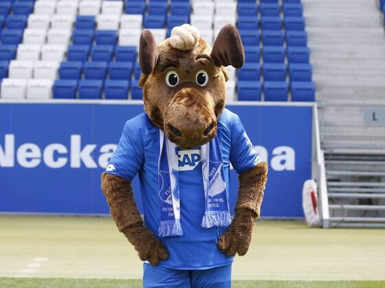Mascot Hoffi TSG 1899 Hoffenheim Portrait Date TSG 1899 Hoffenheim 2018 2019 Sinsheim GER 25 07 2018 Soccer 1 Bundesliga 2018 2019