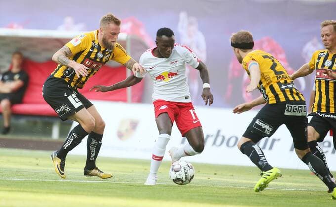 RB Leipzig BK Haecken Soccer Euro League Qualifiers Leipzig 26 07 2018 Red Bull Arena Soccer UEFA Euro League Qualification 2 Round First leg RB Leipzig vs BK Hacken Left