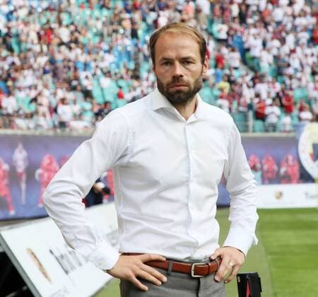 RB Leipzig BK Haecken Soccer Euro League Qualifiers Leipzig 26 07 2018 Red Bull Arena Soccer UEFA Euro League Qualification 2 Round First leg RB Leipzig vs BK Häcken Bild Coach Andreas Alm BK Häcken
