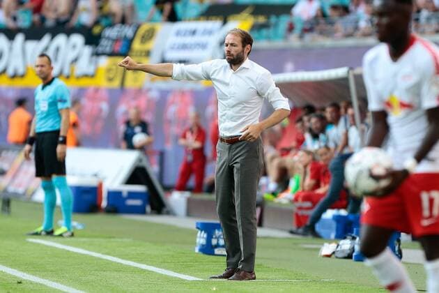 26 07 2018 xtgx Soccer Europa League Qualification 2 Round RB Leipzig BK Haecken emspor v l Andreas Alm Haecken Coach gives instructions gesticulated with the arms gesticulate gives instructions Leipzig