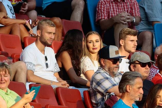 26 07 2018 xtgx Soccer Europa League Qualification 2 Round RB Leipzig BK Haecken emspor v l Konrad Laimer Leipzig 27 Timo Werner Leipzig 11 in the audience Leipzig