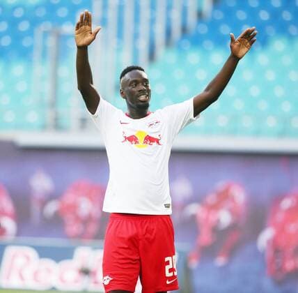 RB Leipzig BK Haecken Soccer Euro League Qualifiers Leipzig 26 07 2018 Red Bull Arena Soccer UEFA Euro League Qualification 2 Round First leg RB Leipzig vs. BK Hacken Pictured goal for RB Leipzig Jean Kevin Augustin 29 RB Leipzig scored the goal for 4 0 and cheered