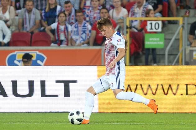 Fußball, EL Qualifikation, Gornik Zabrze - FK AS Trencin ZABRZE 26.07.2018 PILKA NOZNA LIGA EUROPY II RUNDA KWALIFIKACJI SECOND ROUND QUALIFICATION UEFA EUROPA LEAGUE GORNIK ZABRZE - AS TRENCIN NZ. DANIEL LISZKA (GORNIK) FOT. MICHAL CHWIEDUK FOKUSMEDIA.COM.PL NEWSPIX.PL --- Newspix.pl  180726CHW011