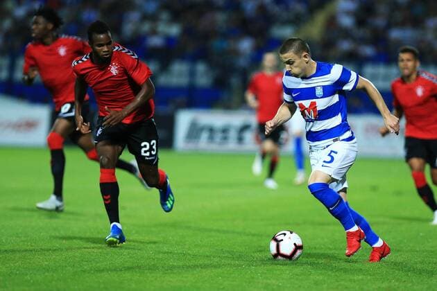 European league Osijek Rangers 26.07.2018., Croatia, Osijek - , European league - qualifiers Osijek - Rangers. Lassana Coulibaly, Benedik Mioc  DavorxJavorovic PIXSELL
