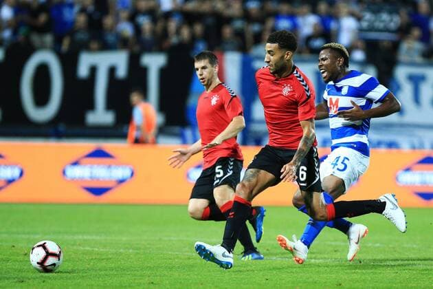 European league Osijek Rangers 26.07.2018., Croatia, Osijek - , European league - qualifiers Osijek - Rangers. Connor Goldson, Ezekiel Henty.  DavorxJavorovic PIXSELL