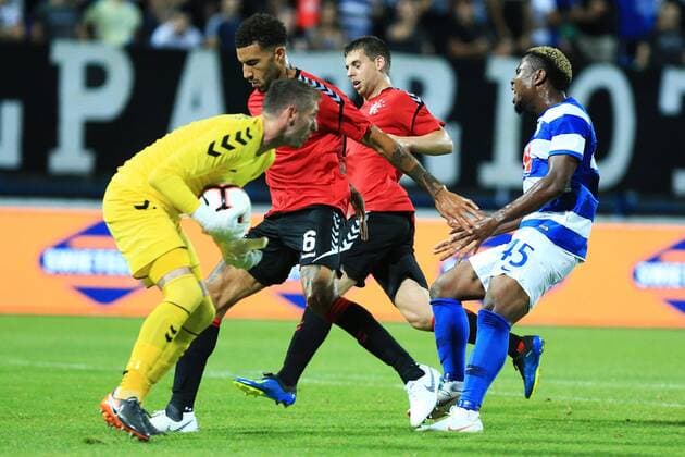 European league Osijek Rangers 26.07.2018., Croatia, Osijek - , European league - qualifiers Osijek - Rangers. Connor Goldson, Ezekiel Henty.  DavorxJavorovic PIXSELL