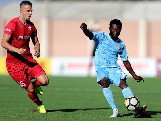 26 07 2018 - National Stadium, Ta Qali, Malta UEFA Europa League 2018 2019 Second Qualifying Round, 1st Leg Ibrahim Rabiu of SK Slovan Bratislava during the UEFA Europa League, Second Qualifying Round, first leg match between Balzan FC of Malta and SK Slovan Bratislava at the Centenary Stadium, Ta Qali, Malta on 26 July, 2018. Balzan FC won the first leg 2-1. Balzan FC v SK Slovan Bratislava - UEFA Europa League 2018 19 UEL_18_19