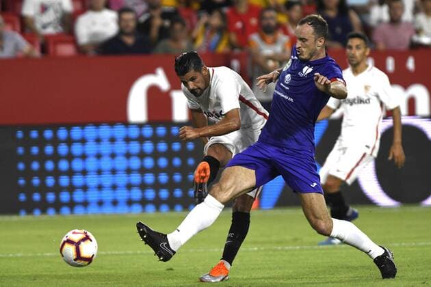 Partido de ida de la previa de la Europa League entre el Sevilla y el Ujpest en el Pizjuan. En la imagen, Nolito. First leg of the qualification round for the Europe League between Sevilla and Ujpest. In this picture, Nolito. 