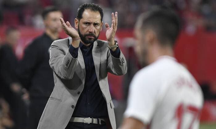 Partido de ida de la previa de la Europa League entre el Sevilla y el Ujpest en el Pizjuan. En la imagen, Machin. First leg of the qualification round for the Europe League between Sevilla and Ujpest. In this picture, Machin. 