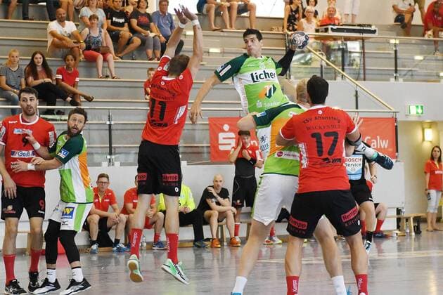 Stefan Cavor HSG Wetzlar at an attack Sparkassen Cup Altensteig TSV Altensteig vs HSG Wetzlar Handball 27 07 2018 Sparkassen Cup Altensteig TSV Altensteig vs HSG Wetzlar Handball 27 07 2018 Altensteig Copyright: xEIBNER Florian_Schustx EP_SCHUST