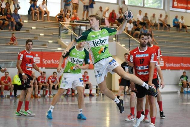 Kristian Bjoernsen HSG Wetzlar at an attack Sparkassen Cup Altensteig TSV Altensteig vs HSG Wetzlar Handball 27 07 2018 Sparkassen Cup Altensteig TSV Altensteig vs HSG Wetzlar Handball 27 07 2018 Altensteig Copyright: xEIBNER Florian_Schustx EP_SCHUST
