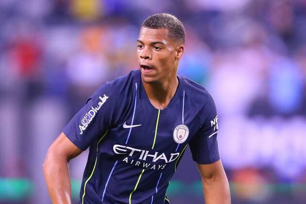 EAST RUTHERFORD, NJ - JULY 25: Manchester City forward Lukas Nmecha (43) during the first half of the International Champions Cup Soccer game between Liverpool and Manchester City on July 25, 2018 at Met Life Stadium in East Rutherford, NJ. (Photo by Rich Graessle Icon Sportswire) SOCCER: JUL 25 International Champions Cup - Manchester City FC v Liverpool FC Icon0725188311 EDITORIAL USE ONLY