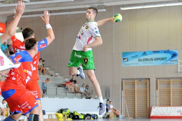 Dominik Jurilj TSV Otmar St Gallen 15 Handball Mens Preparatory Tournament 54 Sparkassen Cup Altensteig Play at Platz5 29 07 2018 Photo TBaur Eibner TSV Otmar St Gallen vs. HBW Balingen Weilstetten Esslingen Copyright: xEIBNER TobiasxBaurx EP_TBR