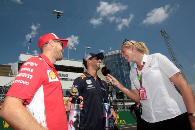FORMULA 1 - Hungarian GP BUDAPEST,HUNGARY,29.JUL.18 - MOTORSPORTS, FORMULA 1 - Grand Prix of Hungary, Hungaroring. Image shows Sebastian Vettel (GER Ferrari) and Daniel Ricciardo (AUS Aston Martin Red Bull Racing). GEPAxpictures xFritzxMueller