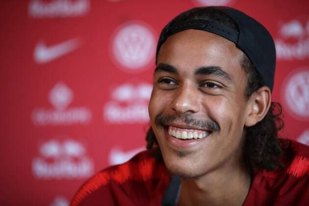 Sport Bilder des Tages SOCCER - 1.DFL, RB Leipzig, training camp SEEFELD,AUSTRIA,29.JUL.18 - SOCCER - 1. DFL, 1. Deutsche Bundesliga, RasenBallsport Leipzig, training camp. Image shows Yussuf Poulsen (RB Leipzig). GEPAxpictures xAndreasxPranter