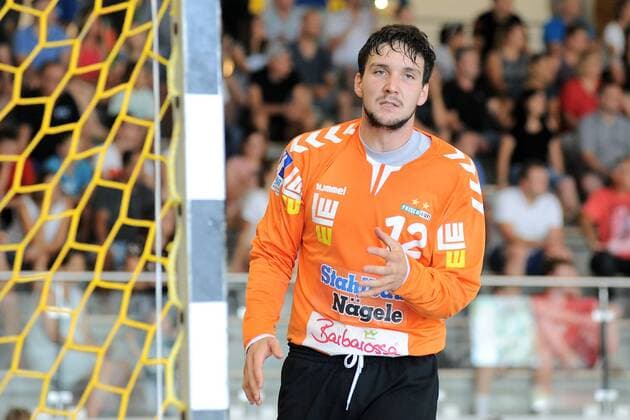 Daniel Rebmann FrischAuf Goeppingen 12 im Tor Handball Mens Preparatory Tournament 54 Sparkassen Cup Altensteig Game of the Final 29 07 2018 Photo TBaur Eibner FrischAuf Goeppingen vs. HSG Wetzlar Esslingen Copyright: xEIBNER TobiasxBaurx EP_TBR