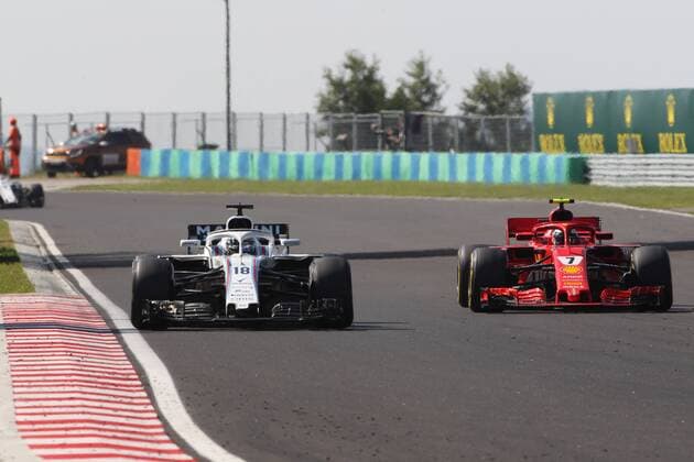 Photo4 LaPresse 29 07 2018 Budapest, Hungary Grand Prix Formula One Hungary 2018 In the pic: Lance Stroll (CDN) Williams FW40 and Kimi Raikkonen (FIN) Scuderia Ferrari SF71H  Copyright: xPhoto4 LaPressex
