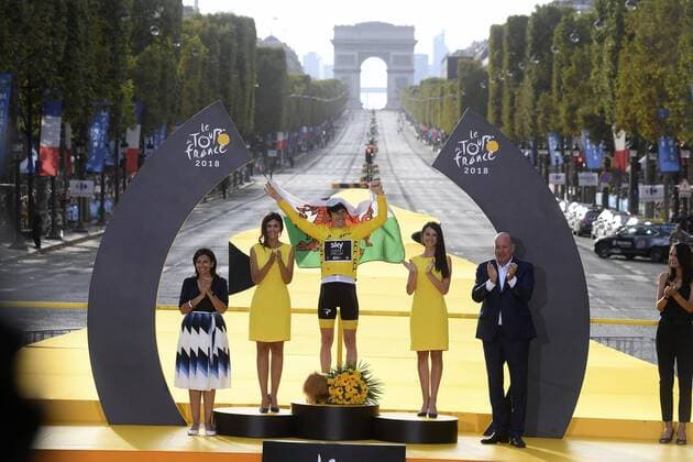 Sport Themen der Woche KW30 Sport Bilder des Tages PARIS CHAMPS-ELYSEES, FRANCE - JULY 29 : THOMAS Geraint (GBR) of Team SKY during stage 21 of the 105th edition of the 2018 Tour de France cycling race, a stage of 116 kms between Houilles and Paris Champs-Elysees on July 29, 2018 in Paris Champs-Elysees, France, 29 07 18 CYCLISME : Tour de France - Etape 21 - Houilles Paris Champs-Elysees - 29 07 2018 PhotoNews Panoramic 