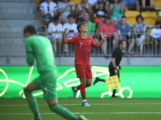 Joao Filipe of Portugal celebrates 0-1 goal during their Italy - Portugal European Under-19 Championship 2018 final at the Seinäjoki stadium, Finland. July 29, 2018.  Copyright: xJussixEskolax NP24_00310047