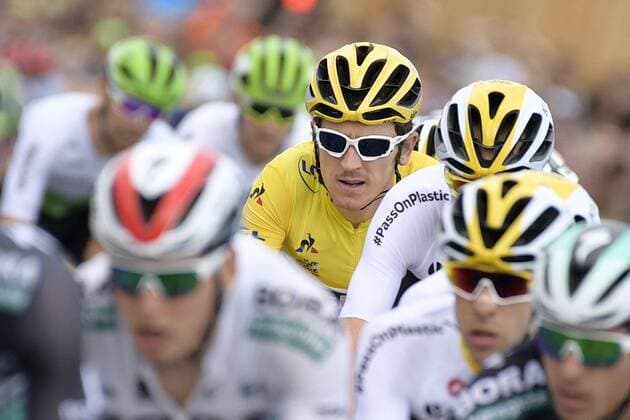 British Geraint Thomas of Team Sky pictured in action during the last stage of the 105th edition of the Tour de France cycling race, 116km from Houilles to Paris, France, Sunday 29 July 2018. This year s Tour de France takes place from July 7th to July 29th. YORICKxJANSENS  x05395218x