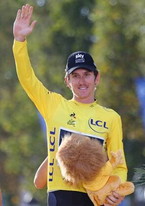 Sport Bilder des Tages Geraint Thomas of Great Britain celebrates on the presentation podium after winning the Tour de France in Paris on July 29, 2018. Thomas claimed his first Tour de France victory, becoming the first Welshman to win the event.  PAR20180729002 DAVIDxSILPA