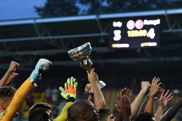 Portugal victory celebrations after their Italy - Portugal European Under-19 Championship 2018 final at the Seinäjoki stadium, Finland. July 29, 2018. (Jussi Eskola Newspix24)  Copyright: xJussixEskolax NP24_00310072