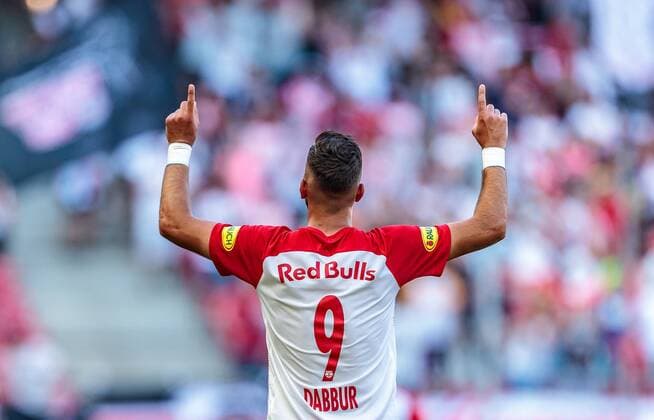 29 07 2018 Red Bull Salzburg AUT 1 FBL FC Red Bull Salzburg vs LASK 01 Round in the table Torjubel Munas Dabbur Salzburg during Austrian Football Bundesliga 1st round match between Red Bull Salzburg and LASK at the Red Bull Arena Austria on 2018 07 29 Salzburg  EX_FEI
