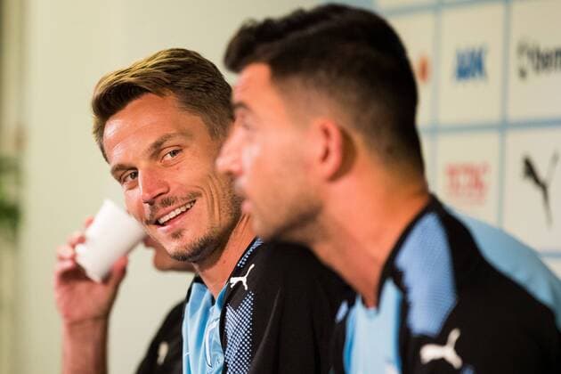 180731 Malmö FF Markus Rosenberg during a press conference and training before the Champions League match between Malmö FF and Cluj in the second qualifying round on 31 July 2018 in Malmö  Copyright: MATHILDAxAHLBERG BB180731MA007