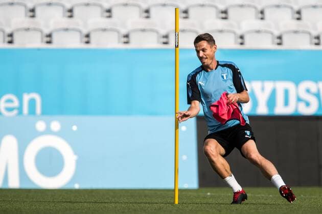 180731 Malmö FF Markus Rosenberg during a press conference and training before the Champions League match between Malmö FF and Cluj in the second qualifying round on 31 July 2018 in Malmö  Copyright: MATHILDAxAHLBERG BB180731MA014
