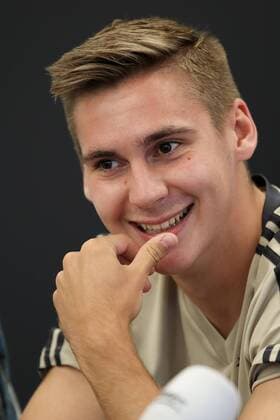 SOCCER - UEFA CL quali, Ajax vs Sturm GRAZ,AUSTRIA,31.JUL.18 - SOCCER - UEFA Champions League qualification, SK Sturm Graz vs AFC Ajax Amsterdam, preview, press conference PK Pressekonferenz Ajax. Image shows Maximilian Woeber (Ajax). GEPAxpictures xChristianxWalgram