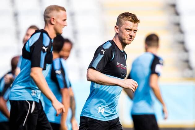 180731 Malmö FF Anders Christiansen during a press conference and training before the Champions League match between Malmö FF and Cluj in the second qualifying round on July 31, 2018 in Malmö  Copyright: MATHILDAxAHLBERG BB180731MA034