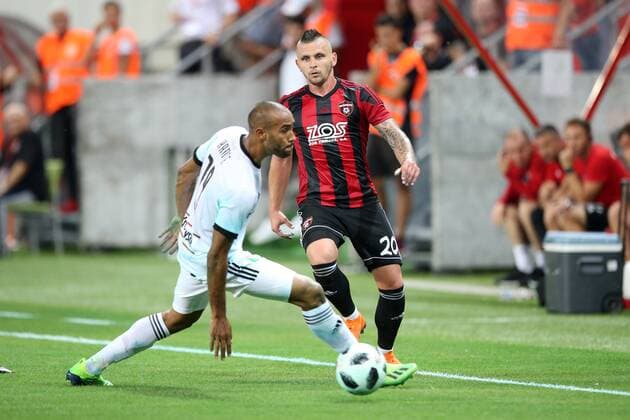 TRNAWA 31.07.2018 REWANZOWY MECZ II RUNDA ELIMINACYJNA LIGA MISTRZOW SEZON 2018 19: SPARTAK TRNAWA - LEGIA WARSZAWA --- UEFA CHAMPIONS LEAGUE SECOND LEG SECOND QUALIFYING ROUND MATCH: FC SPARTAK TRNAVA - LEGIA WARSAW JOSE KANTE MATUS CONKA FOT. PIOTR KUCZA FOTOPYK NEWSPIX.PL --- Newspix.pl  180731PYK0043