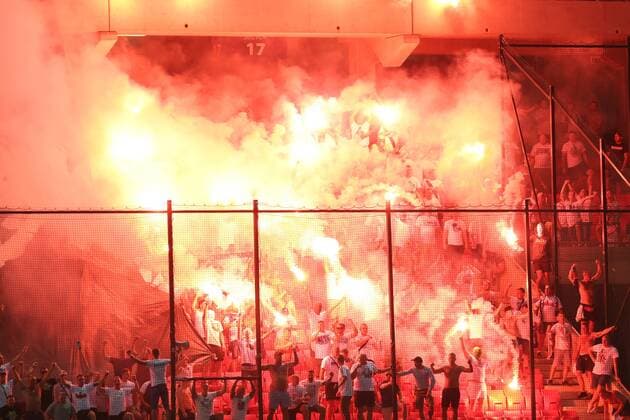 TRNAVA 31.07.2018 PILKA NOZNA II RUNDA ELIMINACYJNA LIGA MISTRZOW SEZON 2018 19: SPARTAK TRNAWA - LEGIA WARSZAWA--- UEFA CHAMPIONS LEAGUE SECOND QUALIFYING ROUND MATCH SPARTAK TRNAWA - LEGIA WARSZAWA NZ. KIBICE LEGIA FOT. MICHAL CHWIEDUK FOKUSMEDIA.COM.PL NEWSPIX.PL --- Newspix.pl  180731CHW083