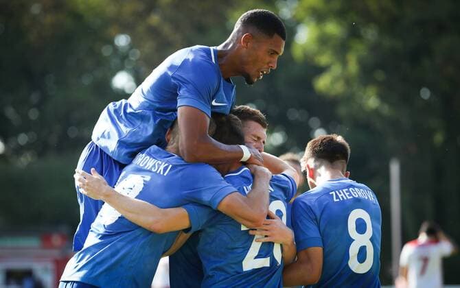 Genk s Bryan Heynen celebrates after scoring during the soccer match between Luxembourg team Sporting Circle Fola Esch and Belgian first division soccer team KRC Genk, Wednesday 01 August 2018 in Esch-Sur-Alzette, Luxembourg. This is the return leg of the 2nd qualifying round for the Europa League competition. Genk won the first leg 5-0. VIRGINIExLEFOUR  x05396395x