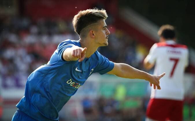Genk s Edon Zhegrova celebrates after scoring during the soccer match between Luxembourg team Sporting Circle Fola Esch and Belgian first division soccer team KRC Genk, Wednesday 01 August 2018 in Esch-Sur-Alzette, Luxembourg. This is the return leg of the 2nd qualifying round for the Europa League competition. Genk won the first leg 5-0. VIRGINIExLEFOUR  x05396401x