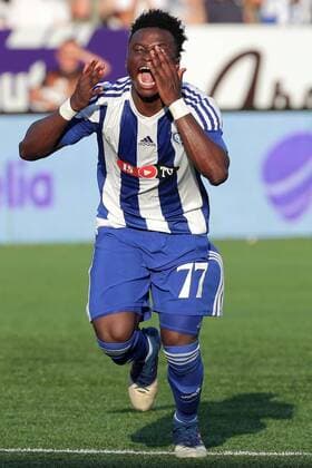 Evans Mensah 77, HJK Helsinki, FIN during their UEFA Champions League 2QR match HJK Helsinki - BATE in Telia 5G Arena 1. August 2018 in Helsinki, Finland.  Copyright: xMattixMatikainenx NP24_00311714
