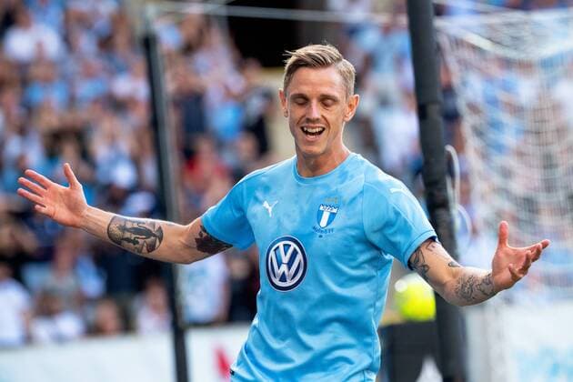 180801 Sören Rieks of Malmö FF looks dejected during the UEFA Champions League qualifying match between Malmö FF and Cluj on August 1, 2018 in Malmö Photo Ludvig Thunman BILDBYRAN Code LT 35511  Copyright: LUDVIGxTHUNMAN BB180801LT004