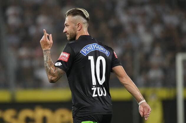 SOCCER - UEFA CL quali, Sturm vs Ajax GRAZ,AUSTRIA,01.AUG.18 - SOCCER - UEFA Champions League qualification, SK Sturm Graz vs AFC Ajax Amsterdam. Image shows Peter Zulj (Sturm). GEPAxpictures xChristianxWalgram
